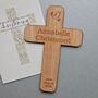 Personalised Christening Cross Wooden Decoration, thumbnail 2 of 2
