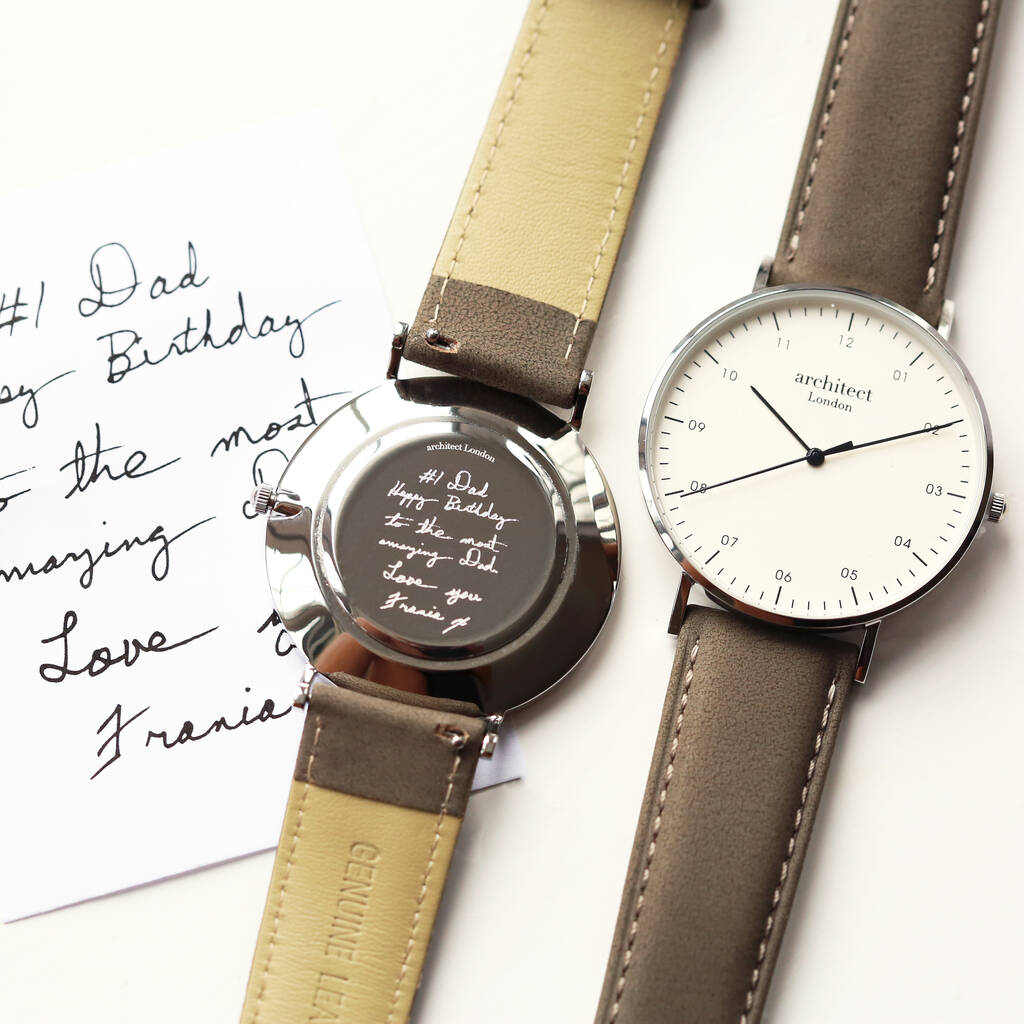 Men`s Watch Personalised With Actual Handwriting, 1 of 5