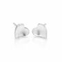 Sterling Silver Textured Heart Stud Earrings – 7mm, thumbnail 6 of 7