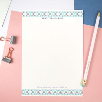 Personalised Moroccan Tiles Writing Paper, 5 of 12