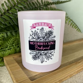 Personalised Neon Motherfucking Bridesmaid Candle, 4 of 11