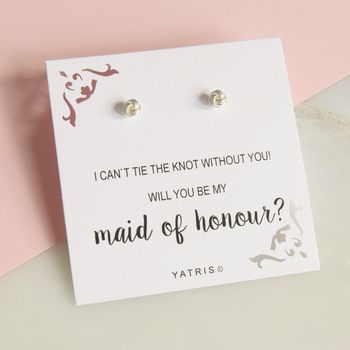 Tie The Knot Bridesmaid Earrings, 4 of 6
