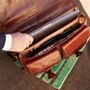 Personalised Men's Leather Briefcase Satchel 'Jesolo3', thumbnail 8 of 11