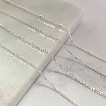 Sterling Silver Skinny Cable Chain Necklace, 2 of 3