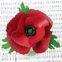 Personalised Leather August Birthday Poppy In Vase, thumbnail 4 of 5
