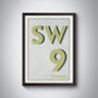 Sw9 Stockwell, London Postcode Typography Print, thumbnail 6 of 8