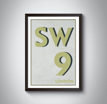 Sw9 Stockwell, London Postcode Typography Print, 6 of 8
