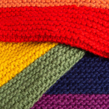 Bright Rainbow Blanket Knitting Kit, 5 of 6