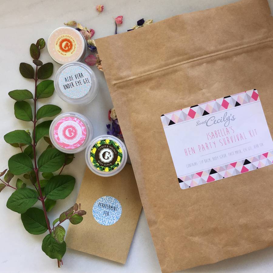 Personalised Hen Party Survival Kit By Sweet Cecily's