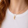 Waterproof Gold Crescent Moon Necklace, thumbnail 2 of 5
