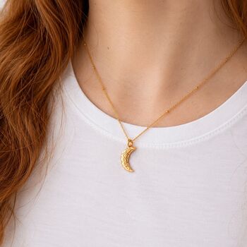 Waterproof Gold Crescent Moon Necklace, 2 of 5