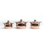 Set Of Three Copper Cooking Pots – 850ml, 500ml And 400ml, thumbnail 1 of 7