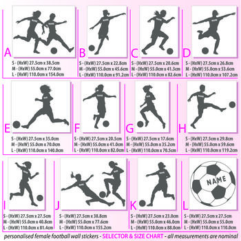 Women's Personalised Football Wall Stickers, 5 of 7