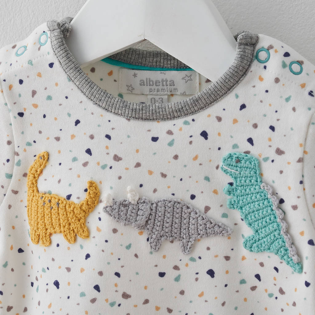 crochet dinosaur baby gift set by albetta