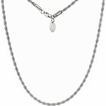 Men's Polished Stainless Steel Rope Chain, 5 of 6