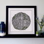 The Edinburgh Globe Hand Drawn Map Art, thumbnail 1 of 4