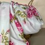 Rose Print Scarf In White And Fuchsia, thumbnail 2 of 3