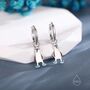 Sterling Silver Blue Footed Boobie Huggie Hoop Earrings, thumbnail 1 of 11