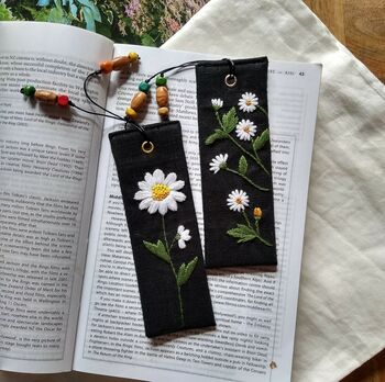 Bookmark With Hand Embroidery Daisy, 2 of 11
