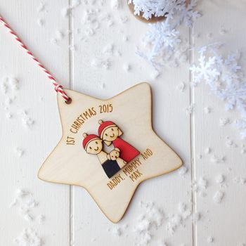 Personalised Couple And Puppy Christmas Decoration, 2 of 5