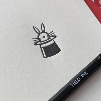 'Rabbit In A Hat' Letterpress Card, 2 of 2