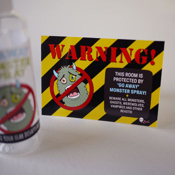 'Go Away' Monster Spray Repellant Stickers, 2 of 10