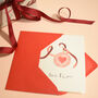 Peace And Love Bauble Eco Friendly Christmas Card, thumbnail 2 of 4