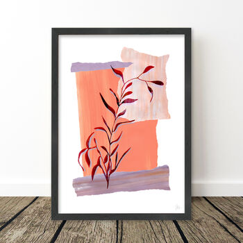 Leaf Silhouette Abstract Art Print, 6 of 7