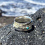 Rajput Serenity Turquoise Pearl Silver Spinning Ring, thumbnail 4 of 12