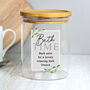 Personalised Botanical Glass Jar With Bamboo Lid, thumbnail 4 of 5