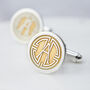 Sterling Silver Initial Cufflinks, thumbnail 2 of 6