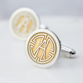 Sterling Silver Initial Cufflinks, 2 of 6