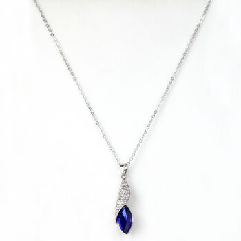 Pointed Teardrop Crystal Pendant Necklace, 5 of 7