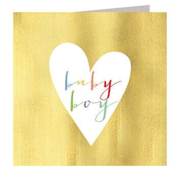 Gold Foiled New Baby Boy Card, 3 of 4