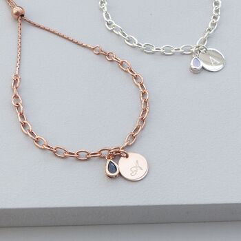 18ct Rose Gold Plated Personalised Birthstone Bracelet, 5 of 10