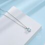 Tiny Genuine Swiss Blue Topaz Oval Pendant Necklace, thumbnail 5 of 11