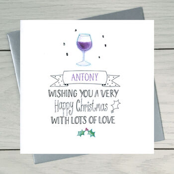 Wine Personalised Christmas Card, 2 of 3