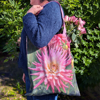 Pink Cactus Dahlia Tote Bag, 3 of 5