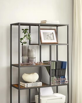 Six Tier Bookshelf Geometric Bookcase Display Shelf, 8 of 12