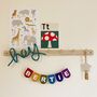Muted Rainbow Name Garland Scallop Felt Bunting, thumbnail 4 of 5