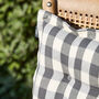 Set Of Two Grey Gingham Seat Pads With Buttons, thumbnail 4 of 5