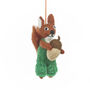 Handmade Felt Nelly Nutkins Squirrel Decoration, thumbnail 1 of 2