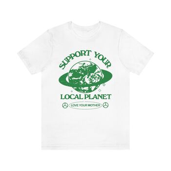 'Support Your Local Planet' Retro Graphic T Shirt, 3 of 3