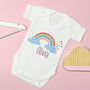Personalised Rainbow Babygrow Baby Gift, thumbnail 4 of 8