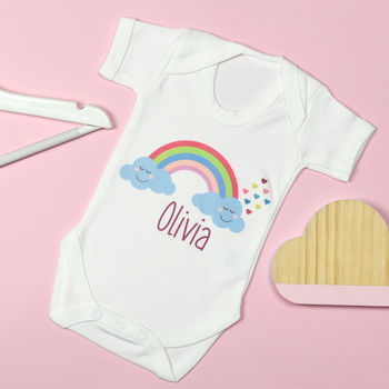Personalised Rainbow Babygrow Baby Gift, 4 of 8