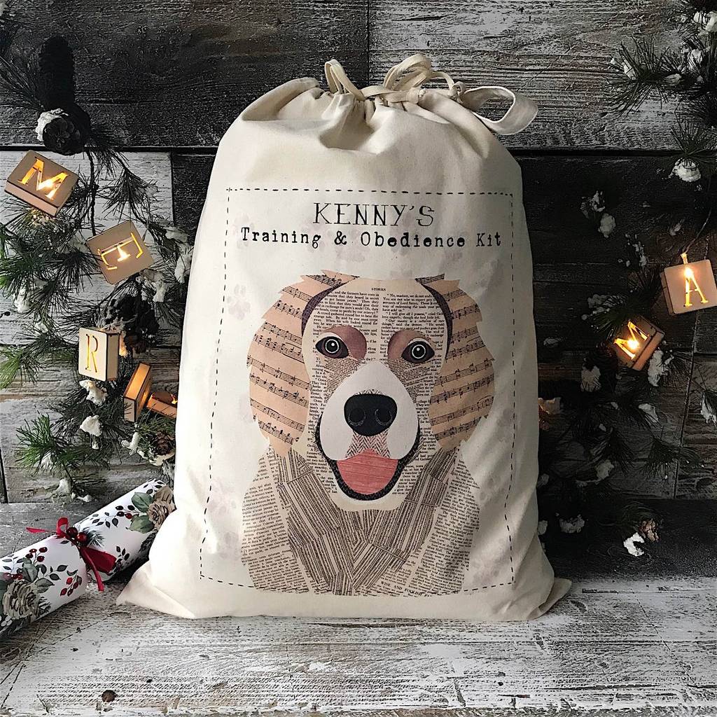 Christmas Dog Sack/Bag Personalised 68 Designs By Simon Hart