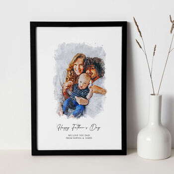Personalised Family Portrait, Portrait From Photo, 3 of 8