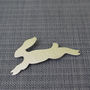 Sterling Silver Watercolour Hare Brooch, thumbnail 2 of 3