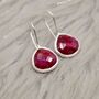 Dyed Red Ruby Sterling Silver Dangle Drop Earrings, thumbnail 4 of 8