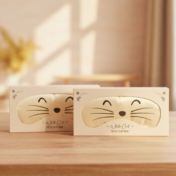 Cat Face Silky Satin Eye Mask And Sleep Mask, 4 of 8